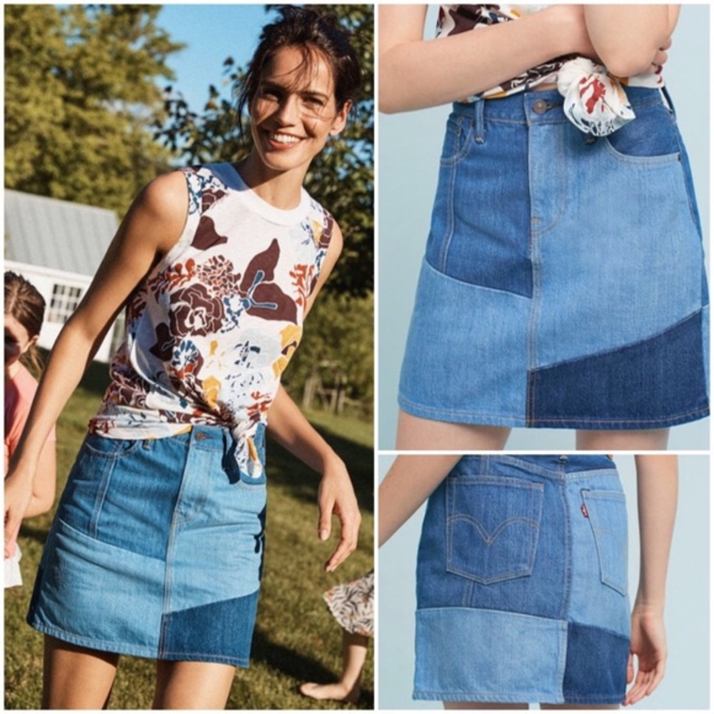 Levi’s Two-Tone Denim Mini Skirt Size 29